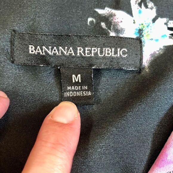 Banana Republic V-neck Long Sleeve Floral Blouse Medium - Picture 7 of 11